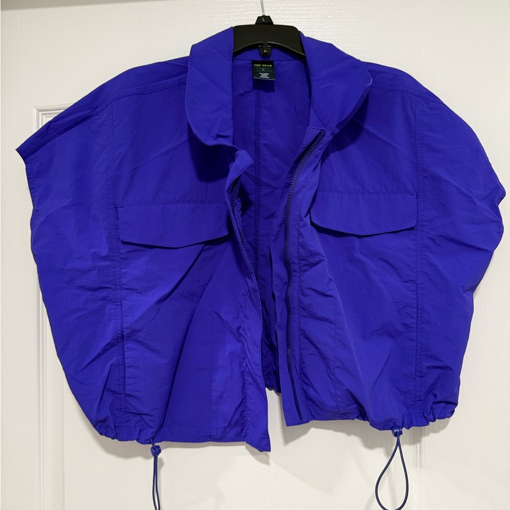 Tek Gear Women's Purple Cropped Sleeveless Utility Jacket/Vest